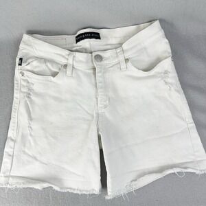 Rock‎ & Republic Women's Size 6 White Denim Shorts Distressed Bumpershoot